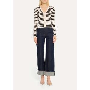 NEW ULLA JOHNSON aeris cardigan in noir stripe